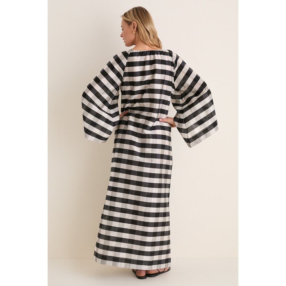 TUCKERNUCK Midnight Check Claudine Dress Size L EUC Retail $228 - Picture 2 of 8